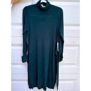 ELIZA J.TURTLENECK GREEN LONG SLEEVE DRESS - L.
